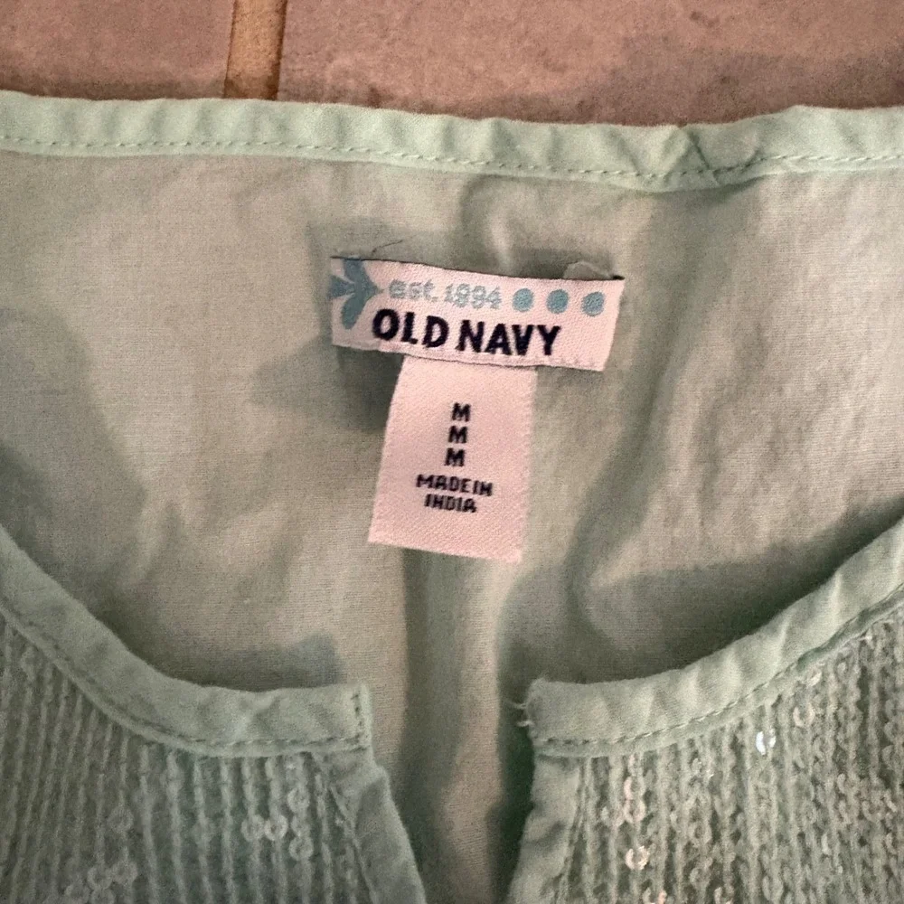 Old Navy Set of 2 Sleeveless Top Orange Teal Sequin Embellished (Girls Medium 8)